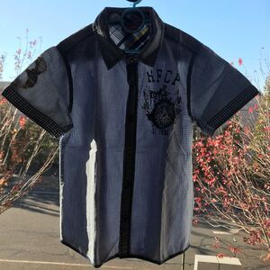 Bulb Polo Shirt Kids Boys 8 Blue Striped Short Sleeve